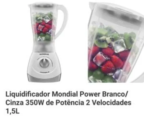 Saindo por R$ 39,99: Liquidificador Mondial Power Branco/Cinza 350w de Potência 2 Velocidades | Pelando