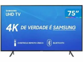 Smart TV 4K LED 75” Samsung UN75RU7100 - Wi-Fi Bluetooth HDR 3 HDMI 2 USB