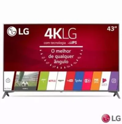 Smart TV LED 43” LG 4K/Ultra HD 43UJ6565 webOS - Conversor Digital 2 USB 4 HDMI - R$ 1899
