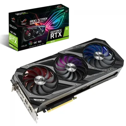 Placa de Vídeo Asus, ROG Strix, Geforce RTX 3070 OC, LHR, 8GB, V2, GDDR6, DLSS, Ray Tracing, ROG-STRIX-RTX3070-O8G-V2-GAMING