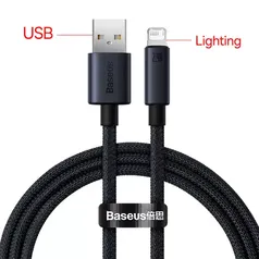 Cabo Baseus para Iphone 13, 12, 11 Lighting/USB