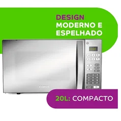 Micro-ondas Consul 20 Litros Espelhado Função Descongelar Inox CM020BF