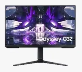 Monitor Gamer Samsung Odyssey G32 24", FHD, 165Hz, 1ms, com ajuste de altura, HDMI, DP, Freesync