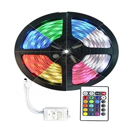 Fita LED RGB 5050 Rolo 5 metros Fonte 12V 3A | R$35