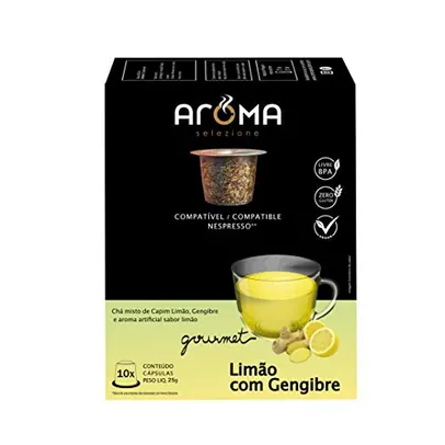 Aroma Selezione Cápsulas De Chá Limão Com Gengibre Compatível Com Nespresso Contém 10 Cápsulas