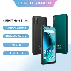 Smartphone Cubot Note 8 Android 11 Tela de 5.5" 16GB (2GB RAM) 4G Versão Global