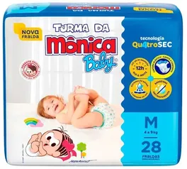 Fralda Turma da Mônica Baby Tam. M 4 a 9kg - 28 Unidades