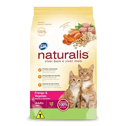 Gatos Frango e Vegetais, Adultos Naturalis Raça Adulto, Sabor Frango 10kg