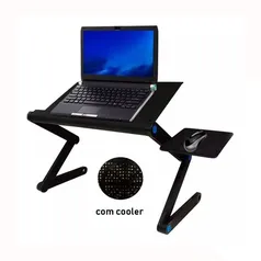 Mesa Notebook Suporte Com Cooler Mouse Pad Articulado Laptop | R$125