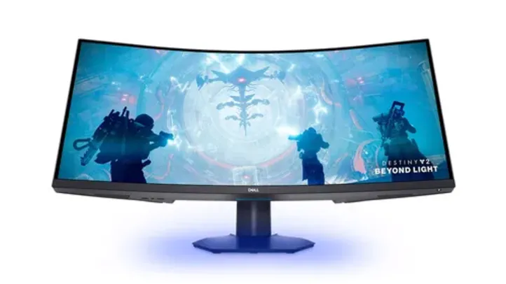 Monitor Gamer Curvo Dell 34'' Ultrawide S3422DWG, WQHD, 144Hz, 1ms, Alto falante, FreeSync, Hub USB, Bordas ultrafinas, HDMI, DP