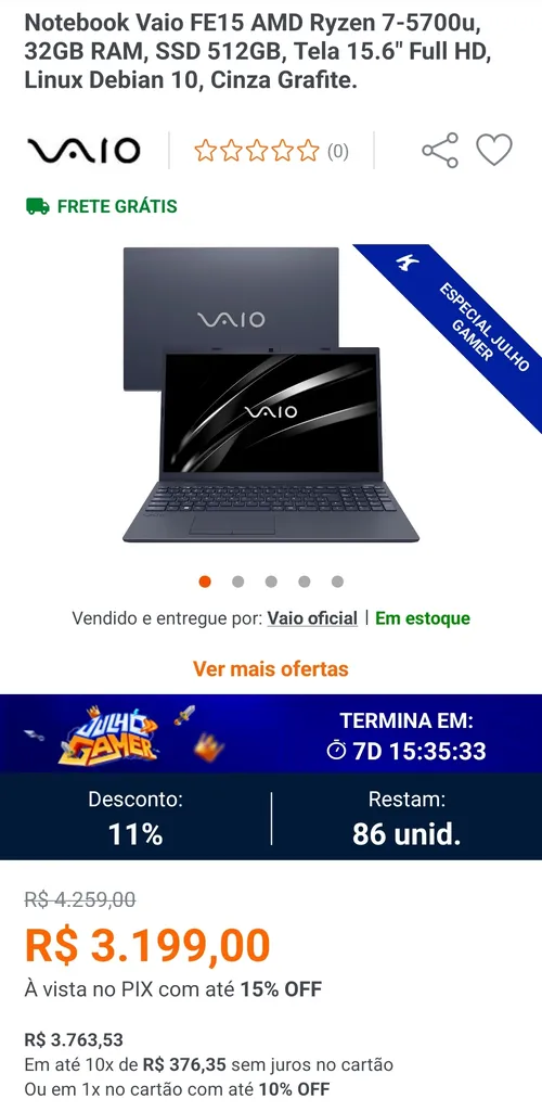 Imagem na descrição da promoção