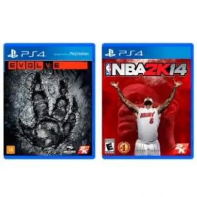 [Ricardo Eletro] Kit com 02 Jogos para Playstation 4 (Evolve + NBA2K14) - por R$36