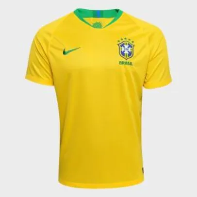 Camisa Seleção Brasil I 2018 s/n° - Torcedor Nike Masculina - Amarelo e Verde | R$80