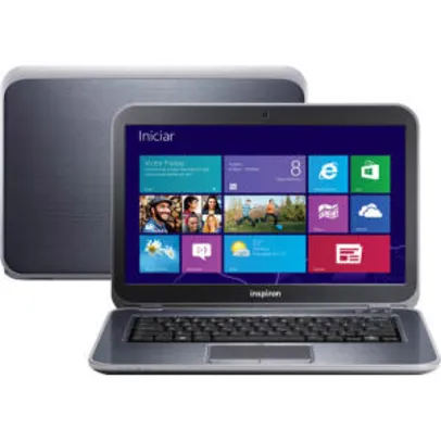 Ultrabook Dell 14z-5680 com Intel Core i5 8GB (+1GB de Memória) 500GB + 32GB SSD Windows 8 Prata | R$1915