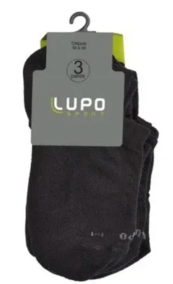 LUPO kit 3 pares de meias Sapatilha Pretas 37 ao 40