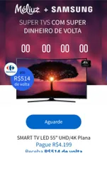 SmartTV Samsung 40" Tela Curva R$2108 | SmartTV Samsung 55" R$3685