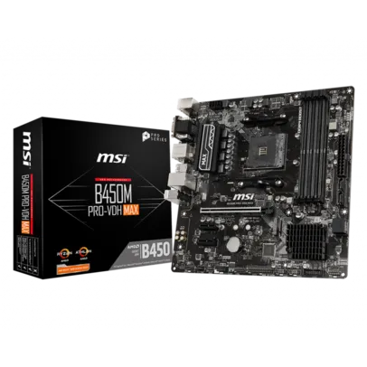 Placa Mãe MSI B450M PRO-VDH MAX, Chipset B450, AMD AM4, mATX, DDR4, B450M PRO-VDH MAX