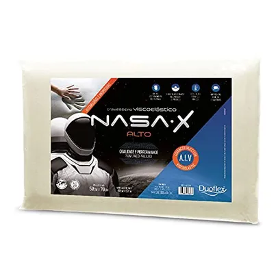 [Prime] Travesseiro Nasa-X Alto, Duoflex, 100% Algodão, Bege, Para Fronha 50Cmx70Cm