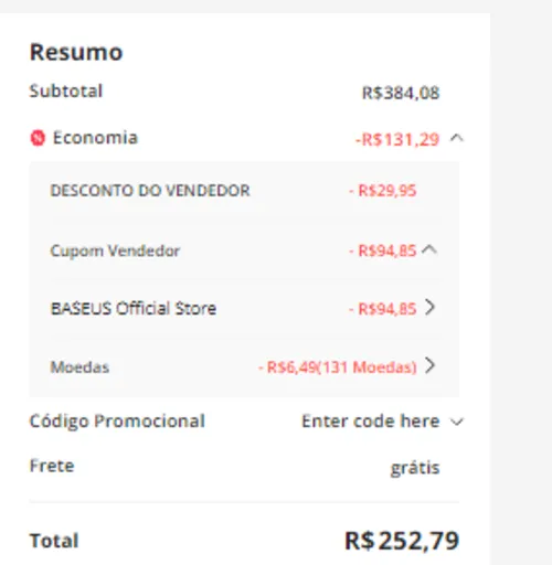 Imagem na descrição da promoção