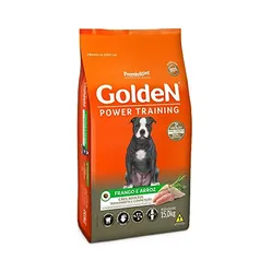 Ração Golden Power Training para Cães Adultos Sabor Frango e Arroz, 15kg 