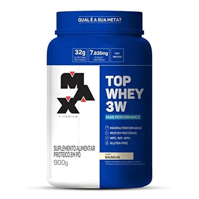 Max Titanium Top Whey 3W Mais Performance 900G Baunilha -