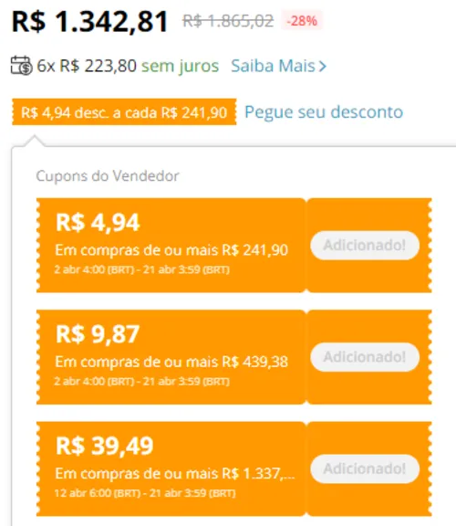 Imagem na descrição da promoção