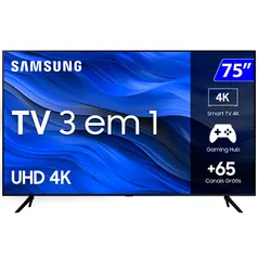 Smart TV Samsung 75 UHD 4K Wi-Fi Tizen HDR10+ UN75CU7700GXZD