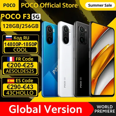 Smartphone Poco F3 5G Snapdragon 870 6GB 128GB 6.67 "120hz | R$ 1423