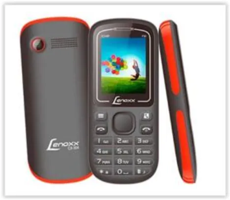 2 unidades do Celular Lenoxx CX 904 Preto/Vermelho com Tela 1,8”, Dual Chip,POR R$
