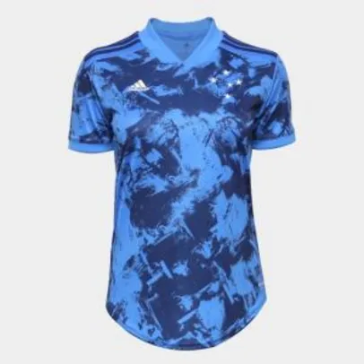 Camisa Cruzeiro III 20/21 s/n° Torcedor Adidas Feminina - Azul Escuro | R$120