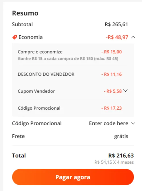 Imagem na descrição da promoção