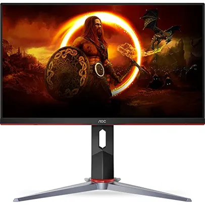 Monitor Gamer AOC HERO Z 240Hz 0, 5ms IPS G-Sync Compatible - 24G2Z, Preta/Vermelho