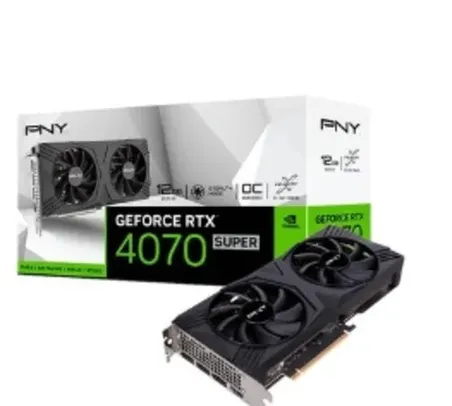 Placa de Vídeo RTX 4070 SUPER Gaming Verto OC Dual Fan PNY NVIDIA GeForce, 12GB GDDR6X, DLSS 3, Ray Tracing - VCG4070S12DFXPB1-O