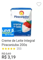 Creme de Leite Integral Piracanjuba 200g