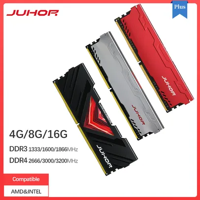 JUHOR Memoria Ram DDR3 8G 4G 1866 1333 1600MHz DDR4 8G 16G 32G 2666 3000 32000MHz Udimm Di