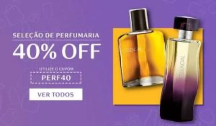 Ganhe 40% de desconto em perfumes selecionados no site da Natura.