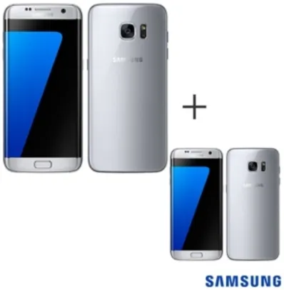 [FASTSHOP] 02 Smartphones Galaxy S7 Edge Prata Samsung com Tela de 5,5”, 4G, 32 GB e Câmera de 12 MP - SM-G935F