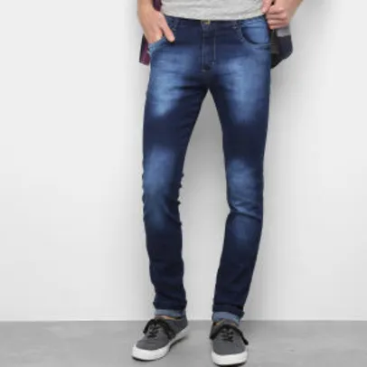 Jeans masculino estonada azul escuro