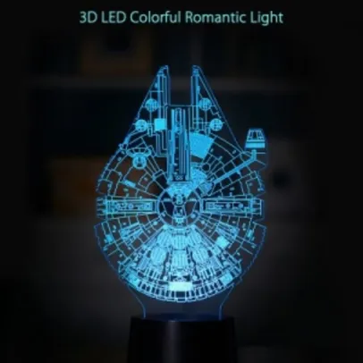 3D LED Colorful Romantic Light Lamp  -  ROUND  TRANSPARENT  por R$38