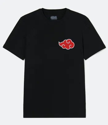 Camiseta Manga Curta Naruto Preto