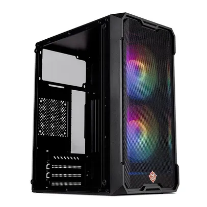 Gabinete Gamer TGT Jester, Mid-Tower, Lateral de Vidro, Com 2 Fans, Preto, TGT-JSR-BKGF01