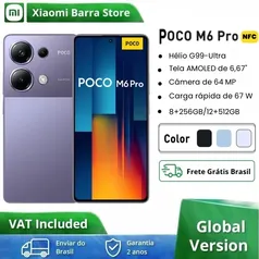 [DoBrasil/Moedas] Xiaomi Poco M6 PRO 8/256gb, NFC, Helio G99 ULTRA, Triple Camera 64MP, 6,67