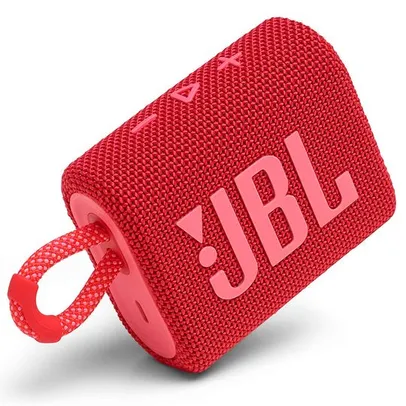 Caixa de Som Portátil JBL GO 3 Bluetooth 5.1 À Prova D'água e Poeira IP67 Vermelho