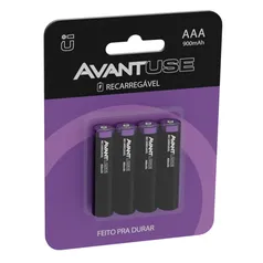 Kit 4 Pilhas Recarregável AAA Palito 1000MAH 1.2V Avant Use