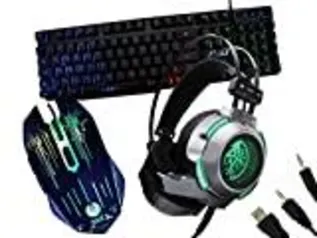 Kit Gamer Teclado Luz Led Mouse 3200dpi E Headset Hz3