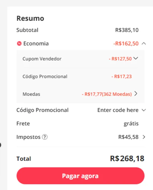 Imagem na descrição da promoção