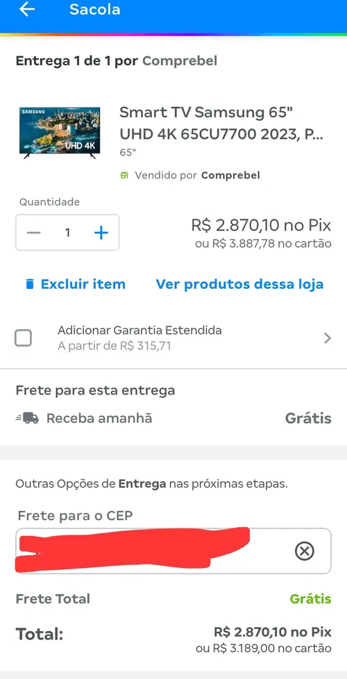 Imagem na descrição da promoção