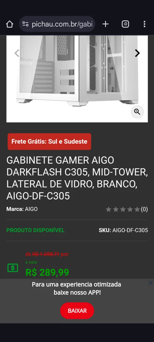 Imagem na descrição da promoção