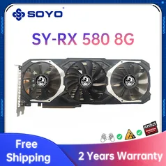 Soyo Original Novo Radeon Amd Gráficos 128bit Rx580 8g 256bit Gdd