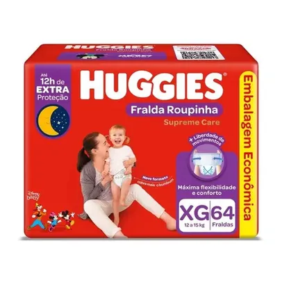 [REGIONAL][LEVA 6] [R$1,06 a tira] Fralda Huggies Roupinha Supreme Care XG - 64 Fraldas